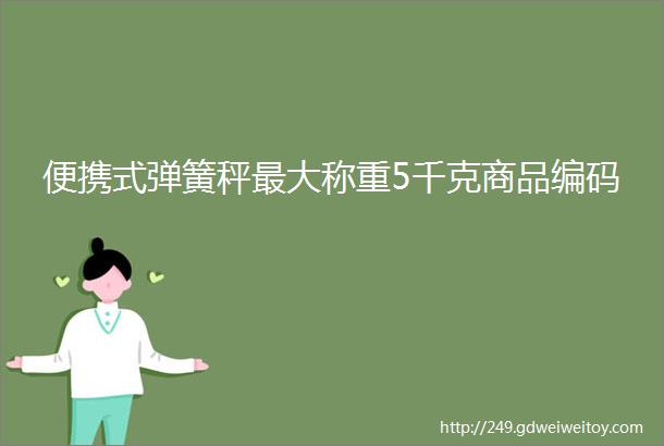 便携式弹簧秤最大称重5千克商品编码